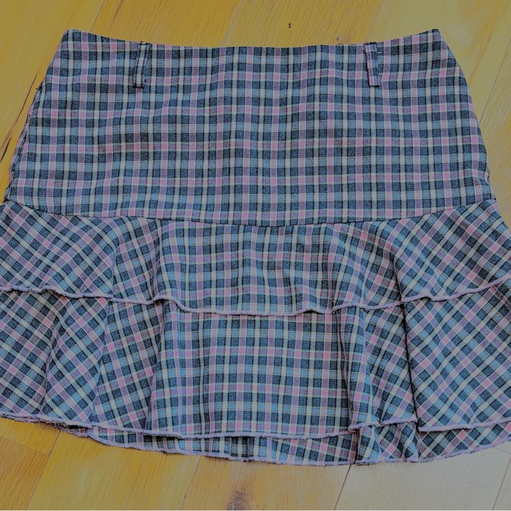 Plaid Y2k Ruffle Skirt